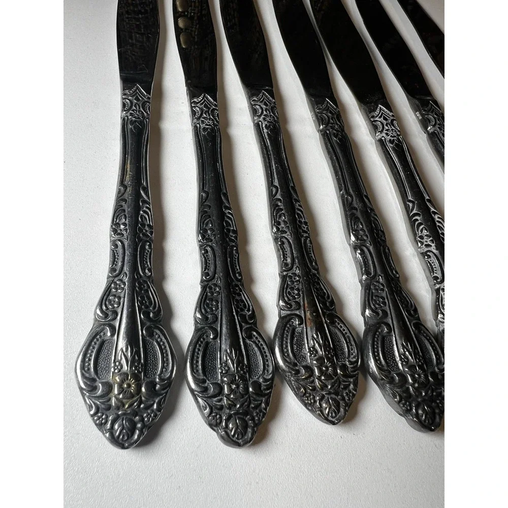 United Silver Co‎ ACADIA Set of 7 Dinner Butter Knives Japan Stainless Flatware